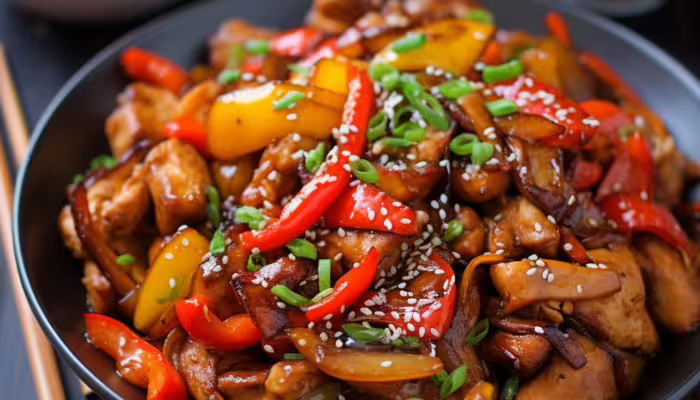 Teriyaki Chicken and Bell Pepper Hash