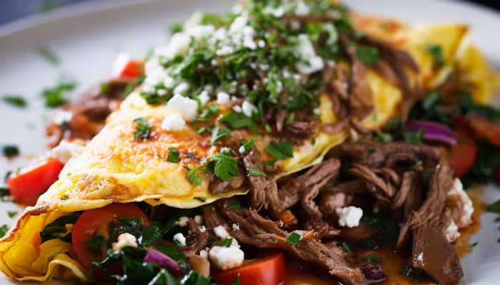 Greek Beef and Vegetable Omelette