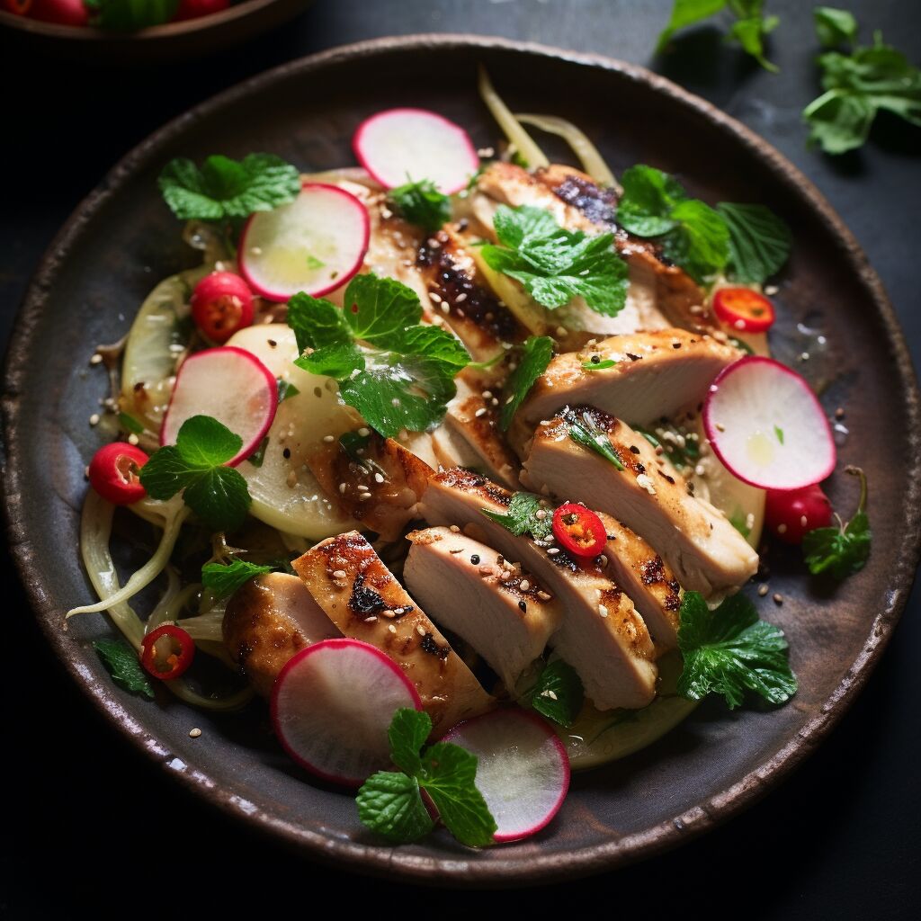 Grilled Chicken and Daikon Radish Salad - Coolinarco.com