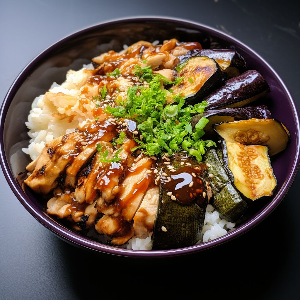 Grilled Chicken and Eggplant Donburi - Coolinarco.com