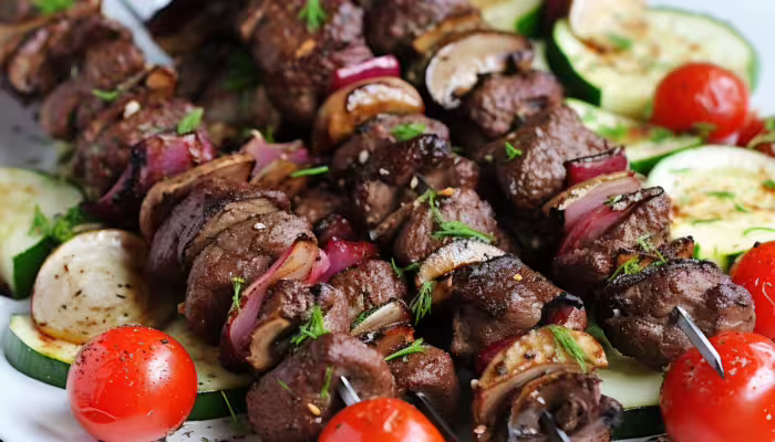 Beef and Mushroom Breakfast Skewers