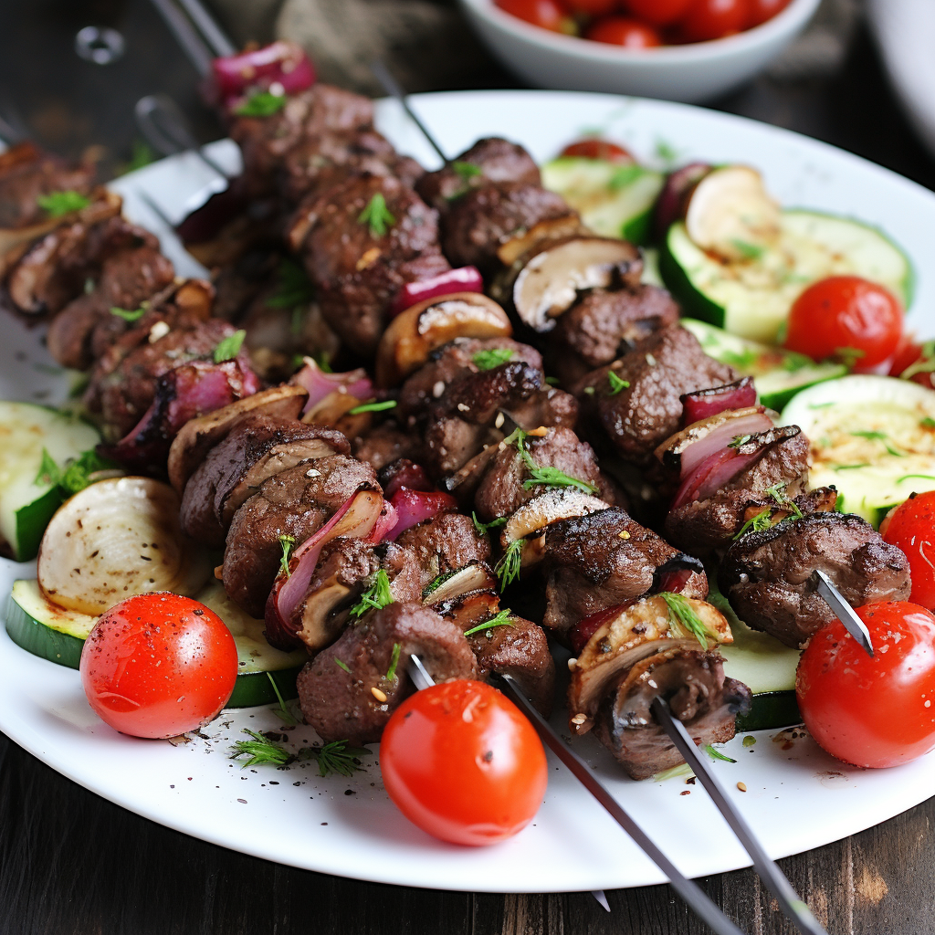Beef and Mushroom Breakfast Skewers