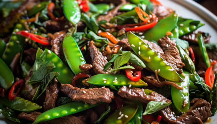 Beef and Snow Pea Stir-Fry Salad