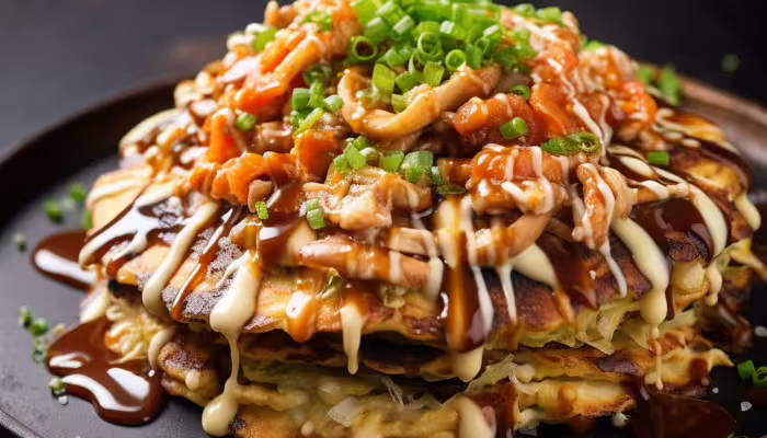 Chicken and Mushroom Okonomiyaki