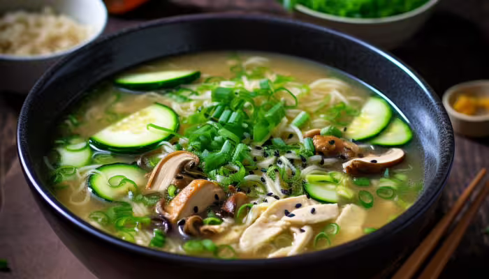 Chicken and Zucchini Miso Soup