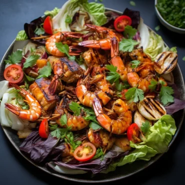 Chinese BBQ Grilled Seafood Salad