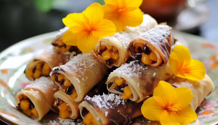 Chocolate Mango Spring Rolls
