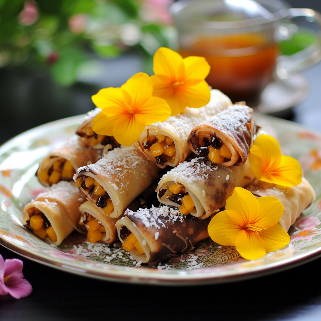 Chocolate Mango Spring Rolls