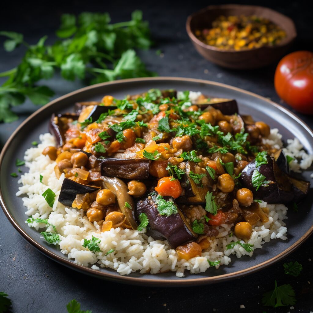 Eggplant and Chickpea Stew with Rice - Coolinarco.com