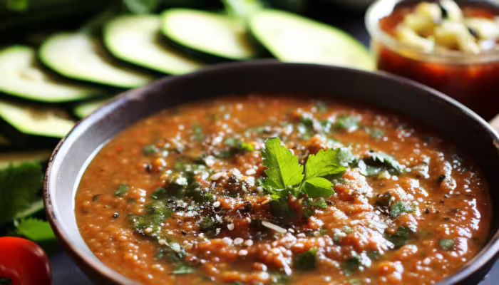 Eggplant and Zucchini Gazpacho