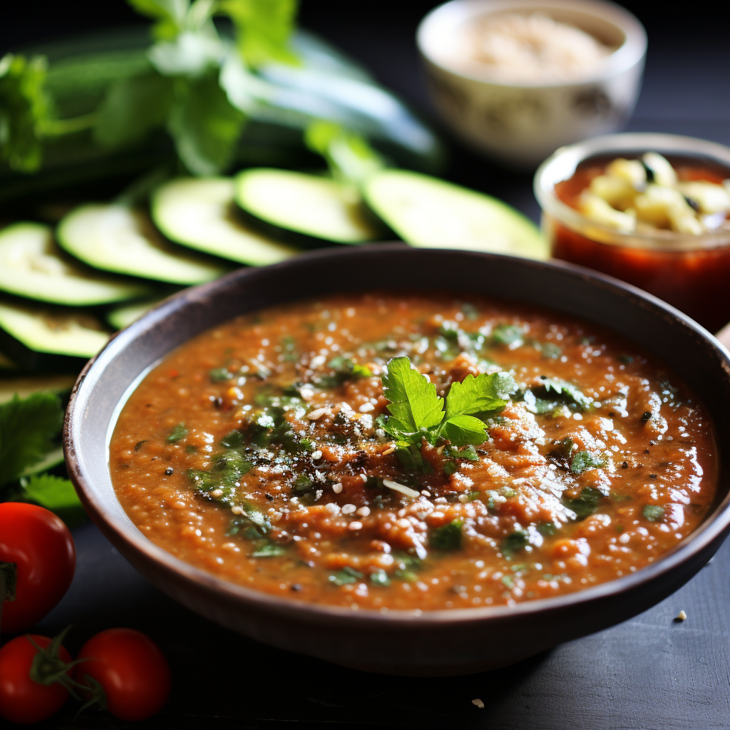 Eggplant and Zucchini Gazpacho