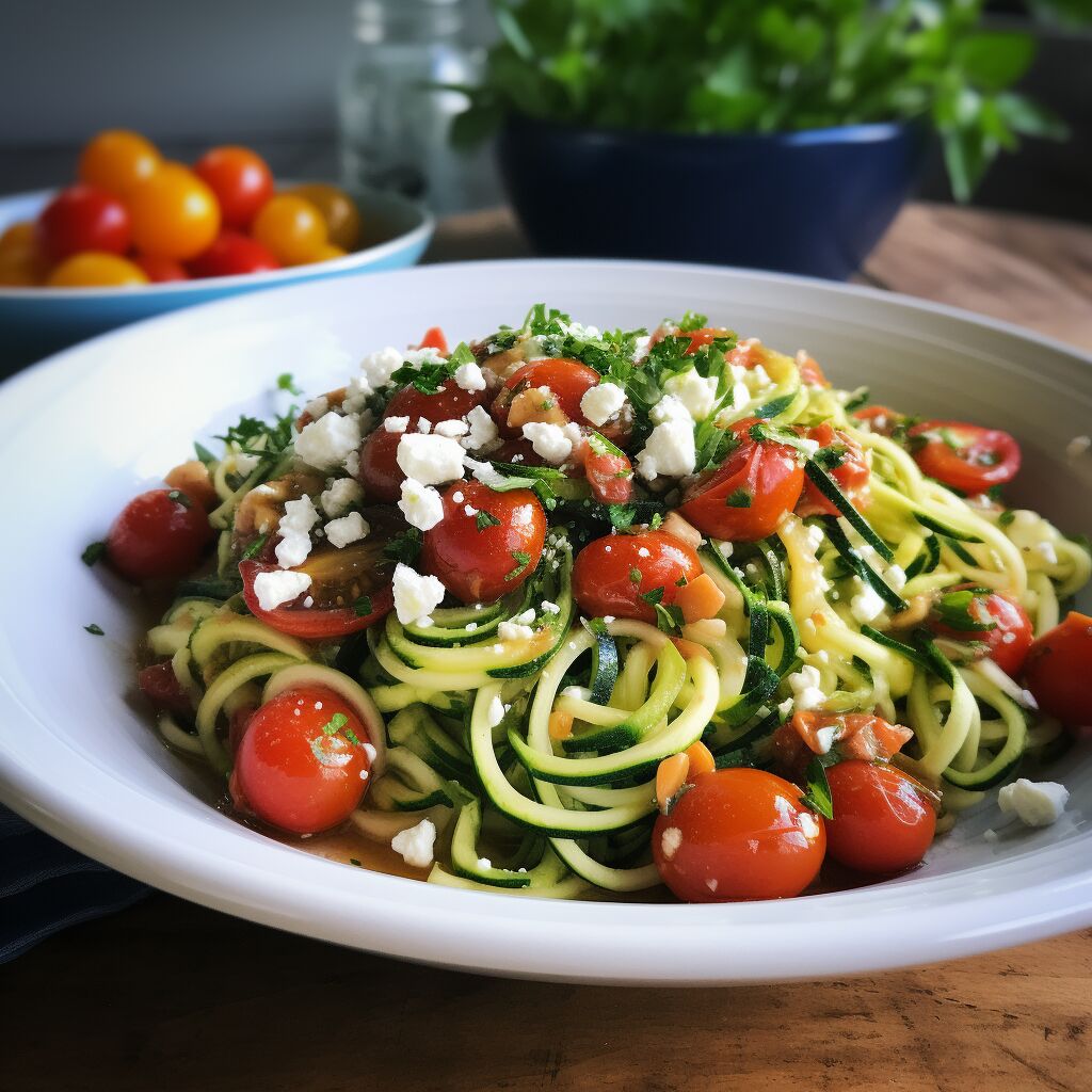 Greek Style Zoodles with Tomatoes - Coolinarco.com