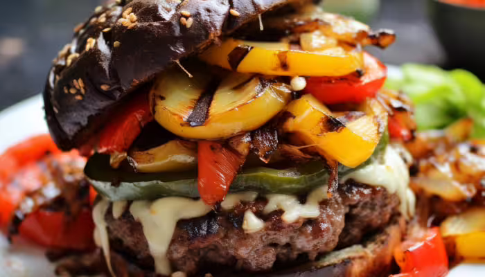 Grilled Beef and Pepper Jack Stuffed Burgers
