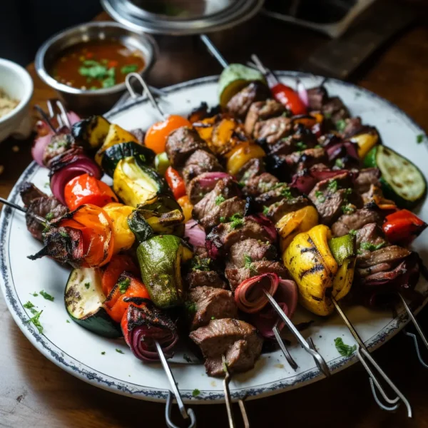 Grilled Beef and Vegetable Skewers with Sumac