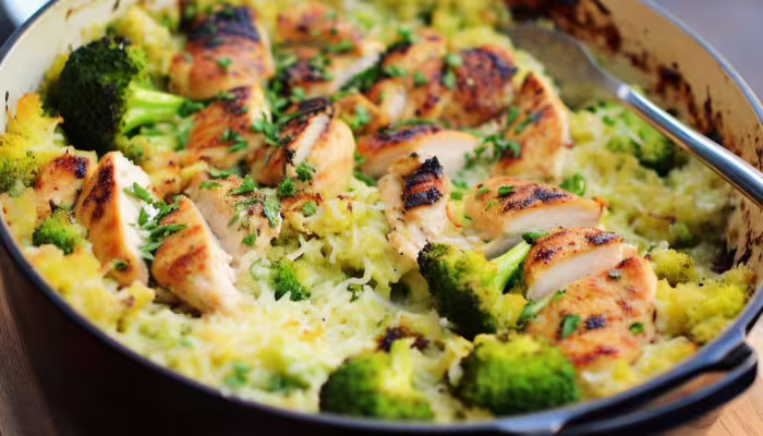 Grilled Chicken and Broccoli Rice Casserole