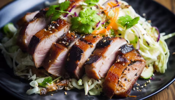 Grilled Pork Belly and Cabbage Salad