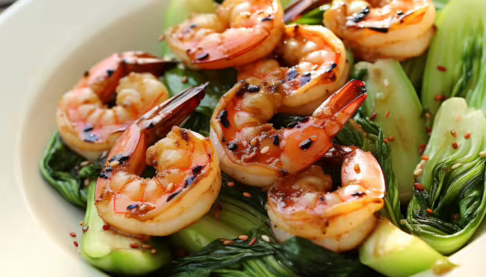 Grilled Shrimp and Bok Choy Salad