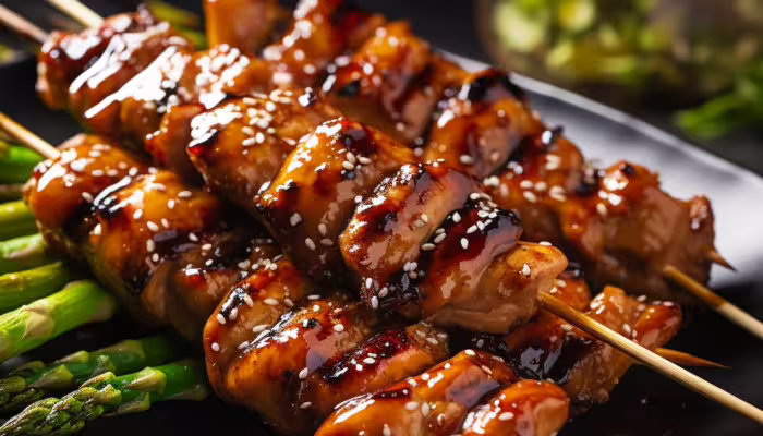 Grilled Teriyaki Chicken and Asparagus Skewers