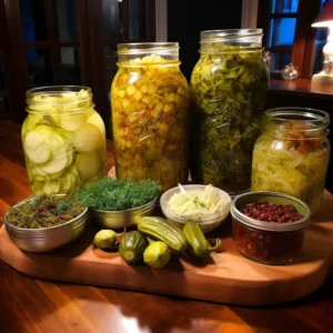 Homemade Pickles and Sauerkraut