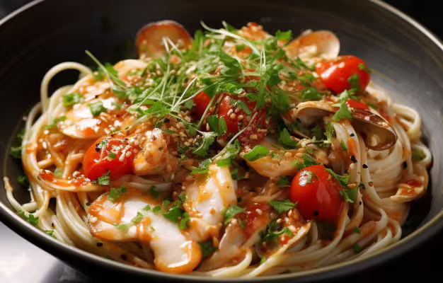 Japanese-Style Seafood Spaghetti