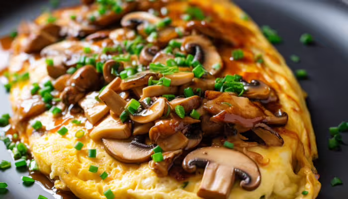 Japanese Chicken and Mushroom Omelette
