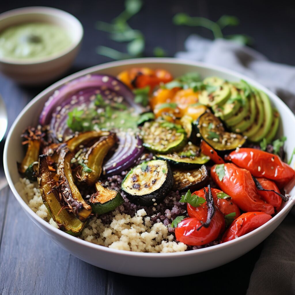 Lemon Herb Roasted Vegetable and Quinoa Bowl - Coolinarco.com