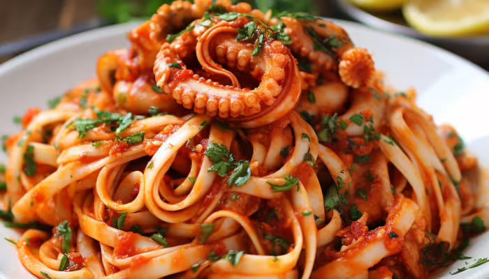Linguine with Calamari and Spicy Marinara