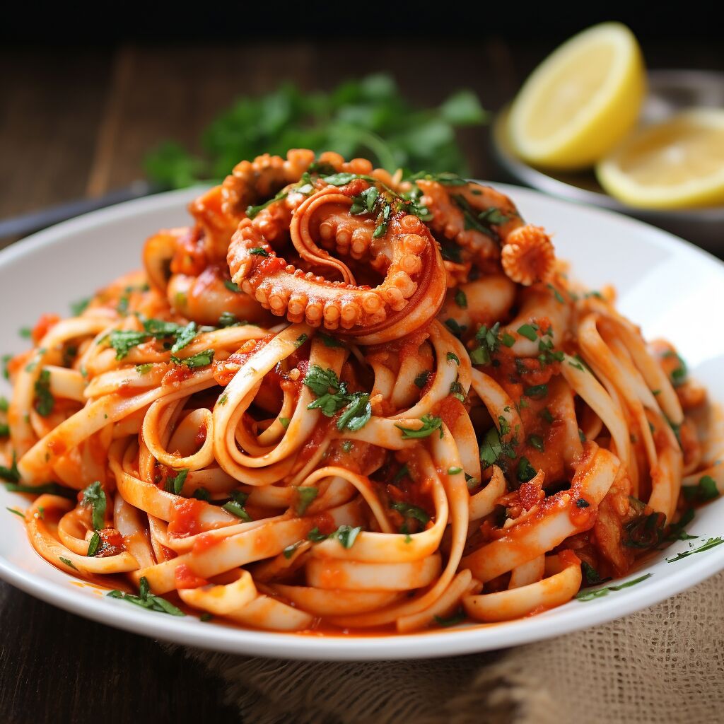 Linguine with Calamari and Spicy Marinara - Coolinarco.com