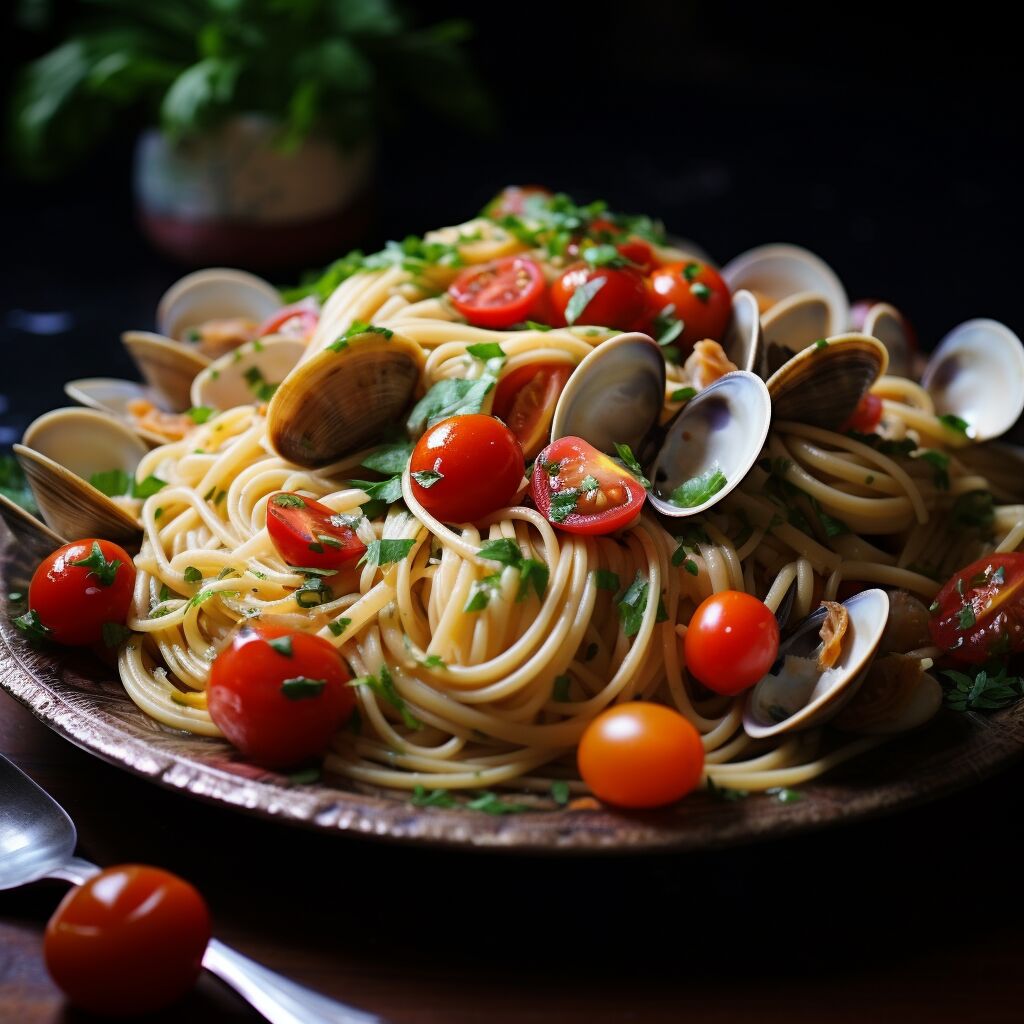 Linguine with Clams and Cherry Tomatoes - Coolinarco.com