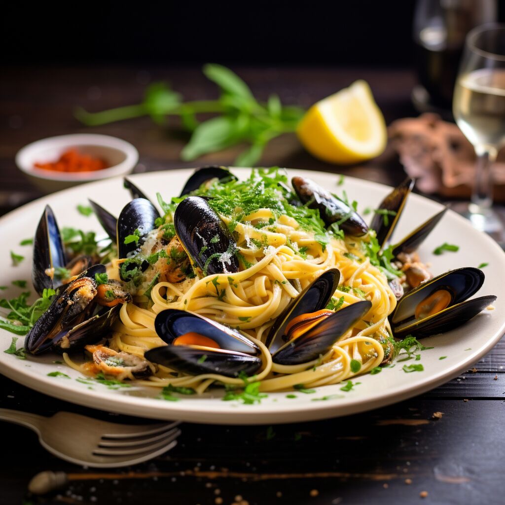 Linguine with White Wine and Garlic Mussels - Coolinarco.com