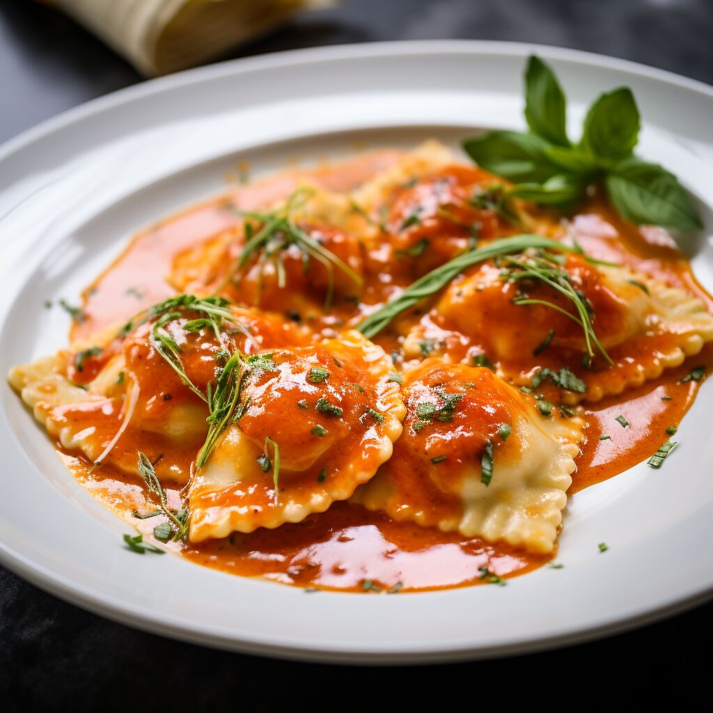 Lobster Ravioli with Tomato Basil Sauce - Coolinarco.com