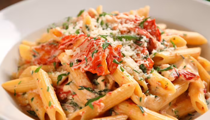 Lobster and Roasted Red Pepper Penne