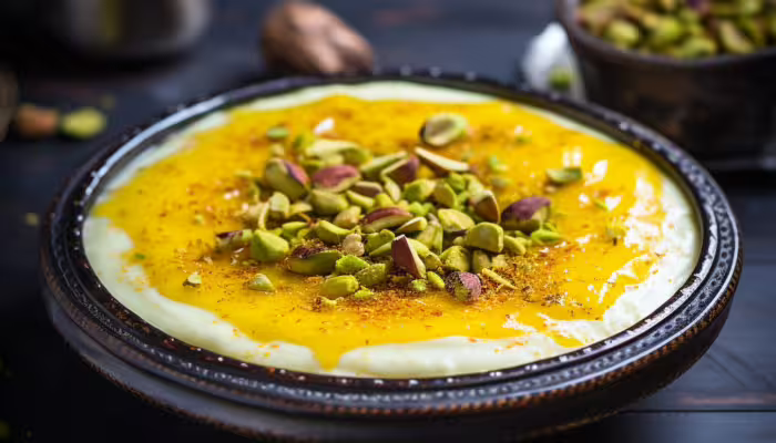 Mango and Pistachio Phirni