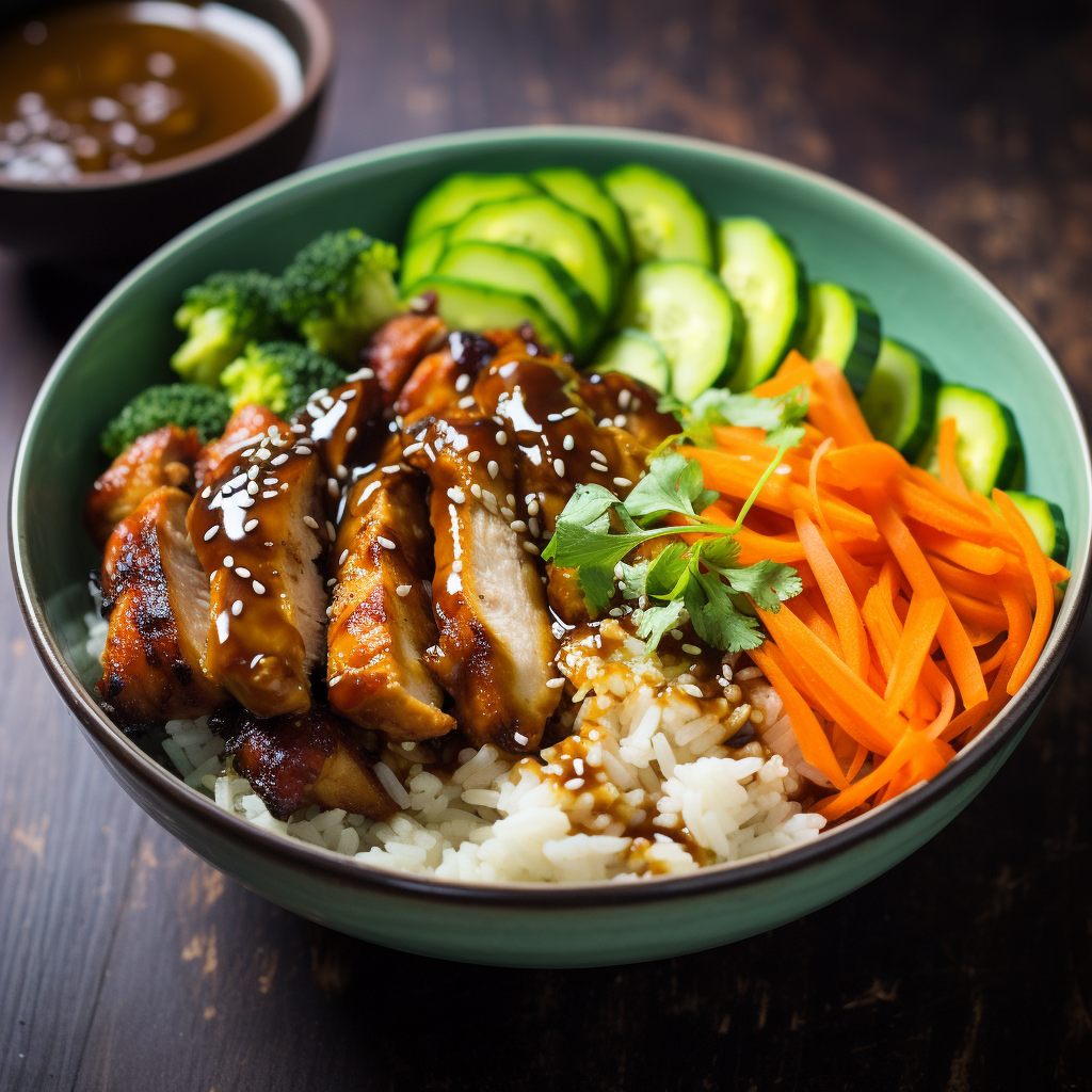 Miso-Glazed Chicken and Vegetable Rice Bowl - Coolinarco.com