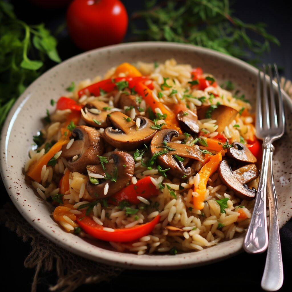 Mushroom and Bell Pepper Orzo - Coolinarco.com