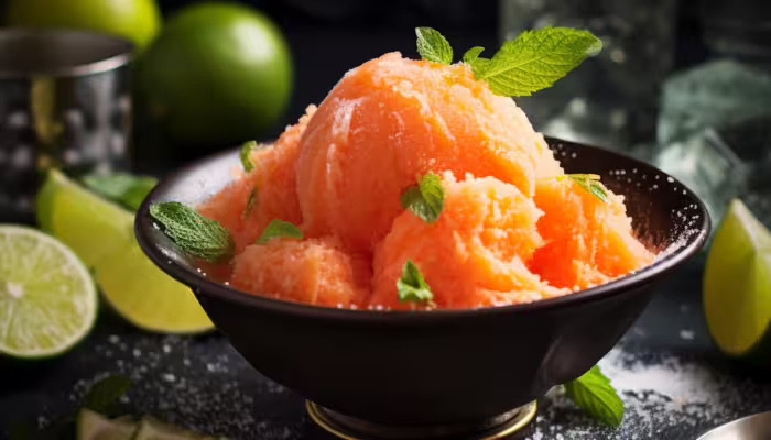 Papaya and Lime Sorbet