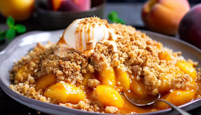 Peach and Saffron Crumble