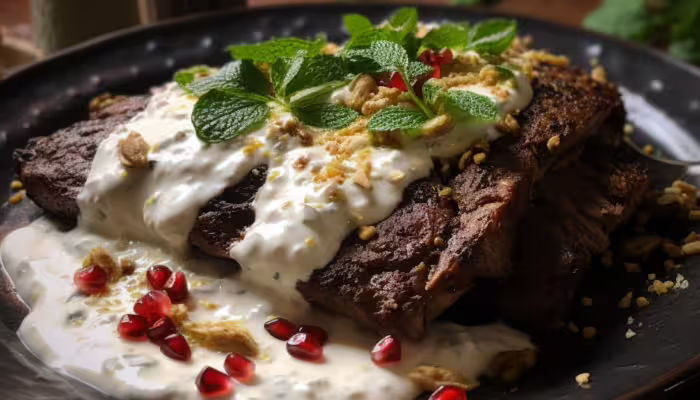Persian Beef Koofteh with Yogurt Sauce