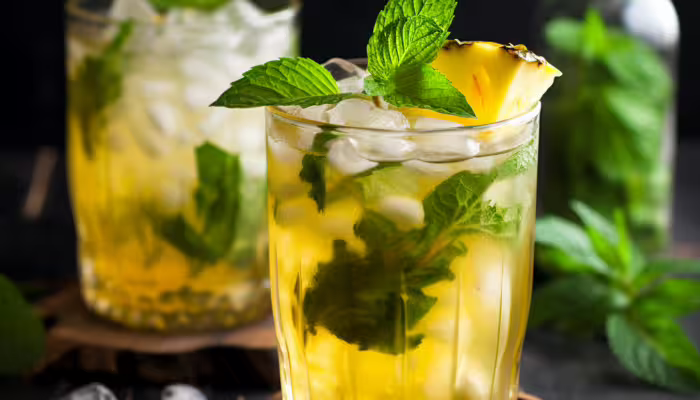 Pineapple and Basil Iced Tea