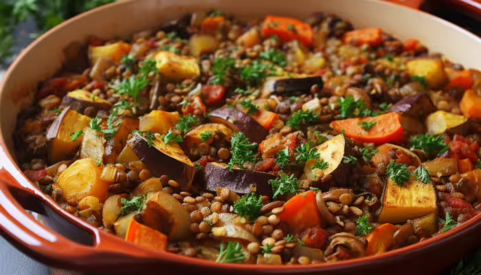 Provencal Vegetable and Lentil Casserole
