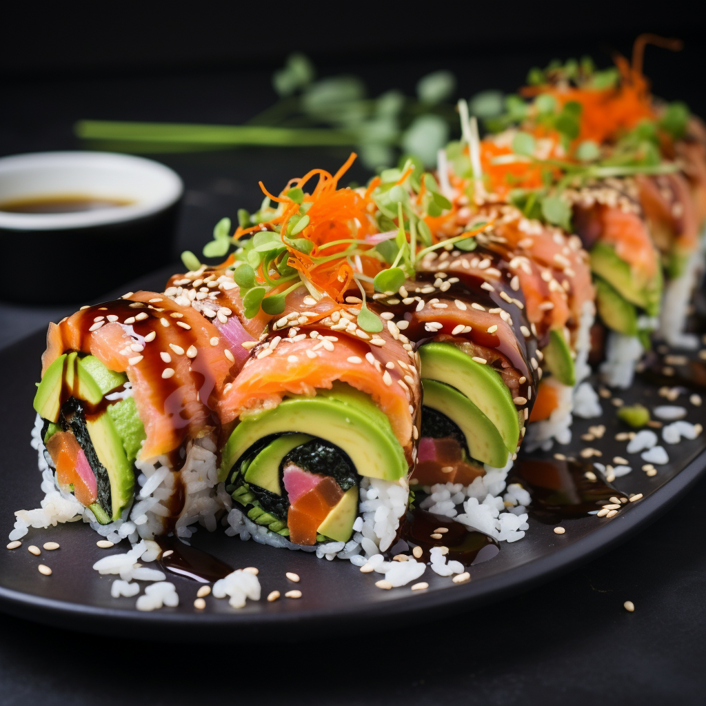 Salmon and Avocado Sushi Roll Salad