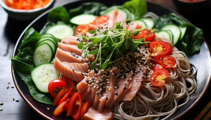 Sashimi Salad with Soba Noodles