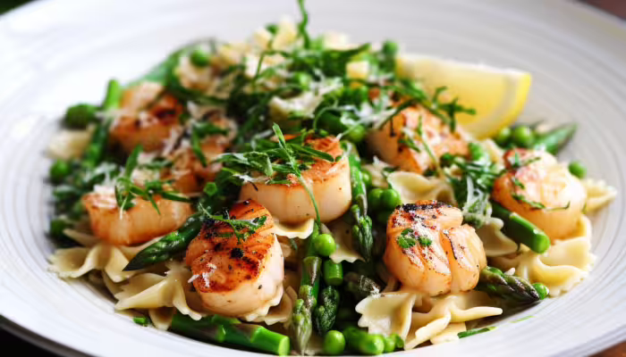 Scallop and Asparagus Farfalle