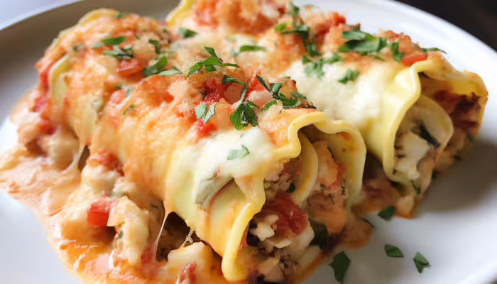 Seafood Stuffed Cannelloni