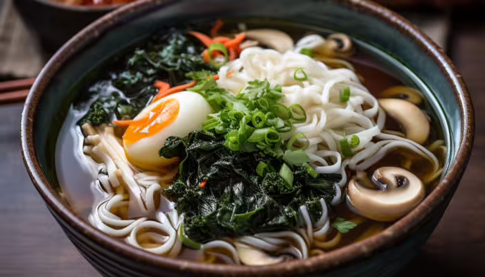 Seaweed and Seafood Udon Soup