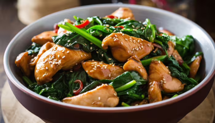 Soy-Glazed Chicken and Spinach Stir-Fry