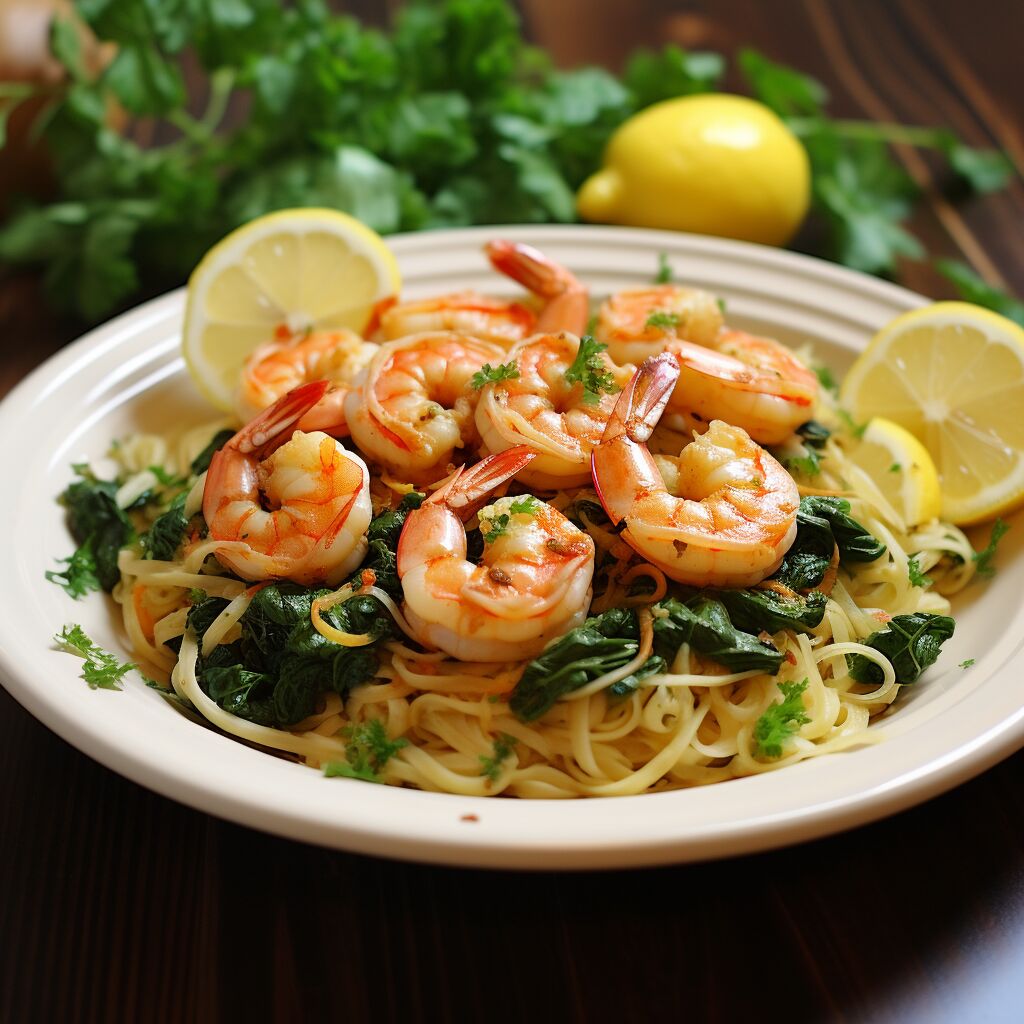 Spaghetti with Lemon Garlic Shrimp - Coolinarco.com