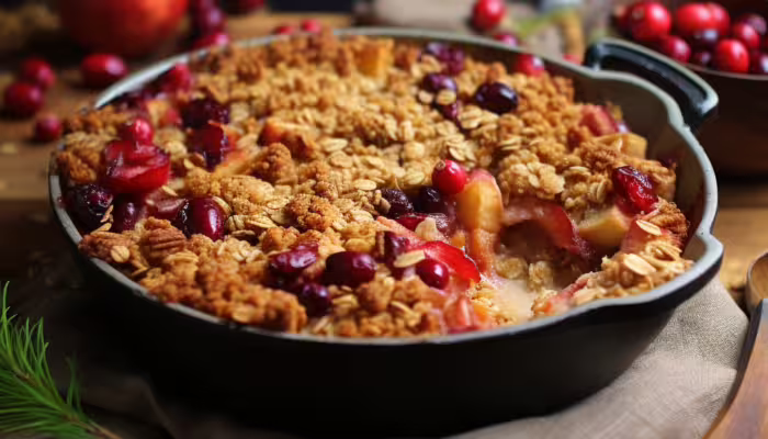 Spiced Apple and Cranberry Crisp