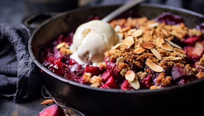 Spiced Plum and Almond Crumble