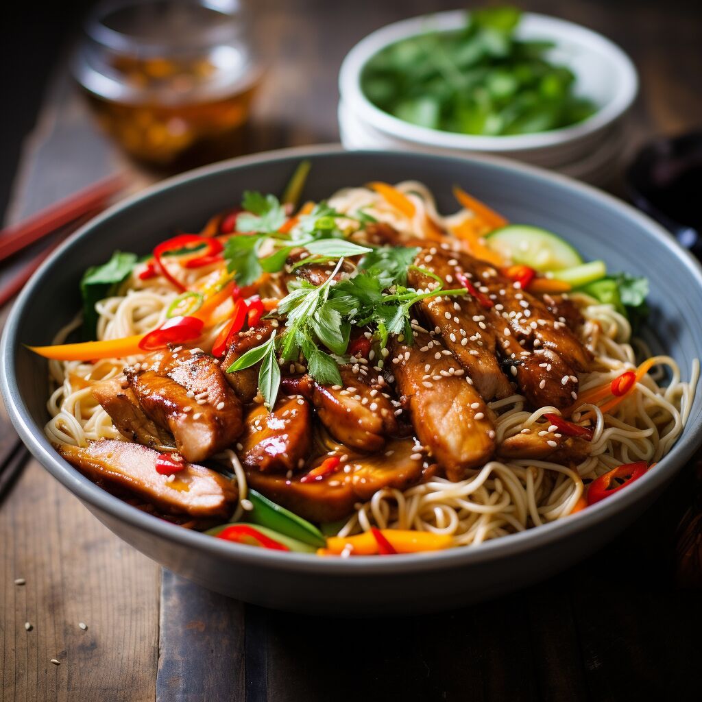 Spicy Szechuan Chicken and Noodle Salad - Coolinarco.com